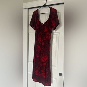 GAP Burgundy and Red Floral Dress